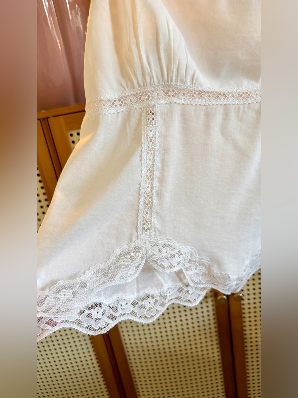 Reformation White Lace-Trim Crop Cami Top - Picture 7 of 15